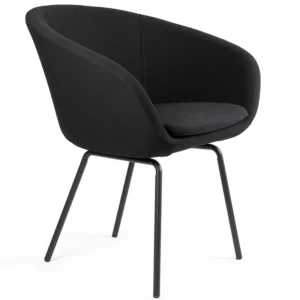 silla jade negra base cuatro patas