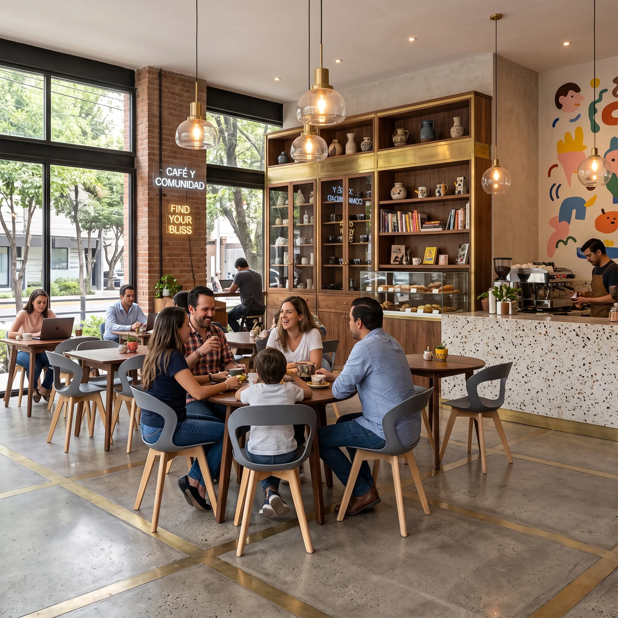 silla moura gris cafeteria