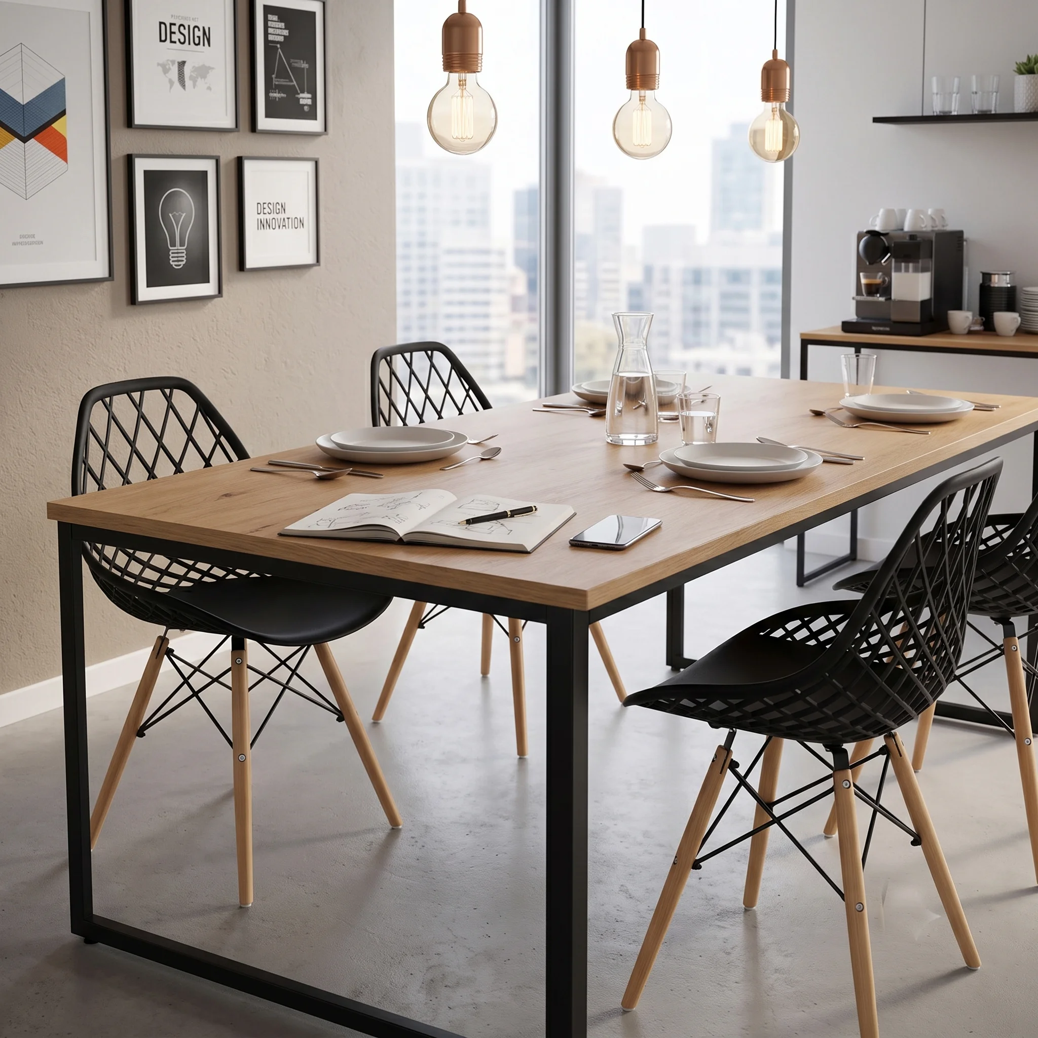 silla oslo vento negra comedor